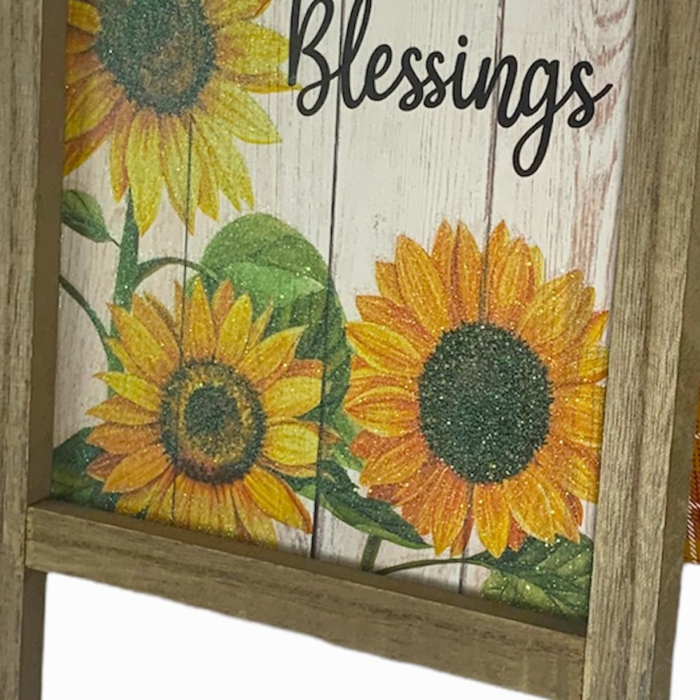 Autumn Blessings Table Decor Fall Flowers Easel Write On Blackboard 2 Sided - Picture 5 of 10